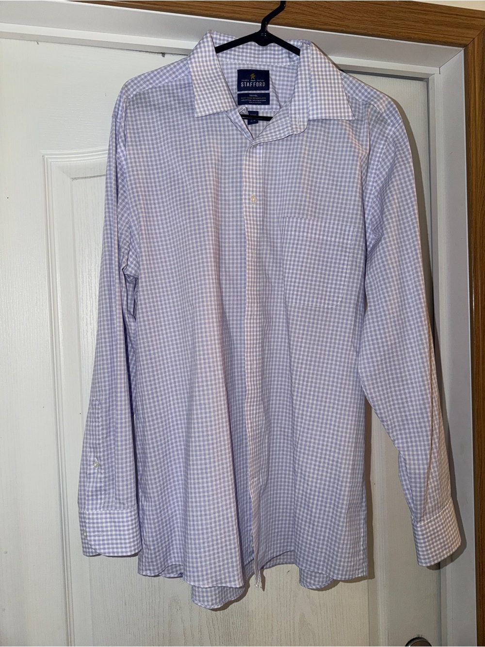 Stafford Men's Lavender Check Dress Shirt